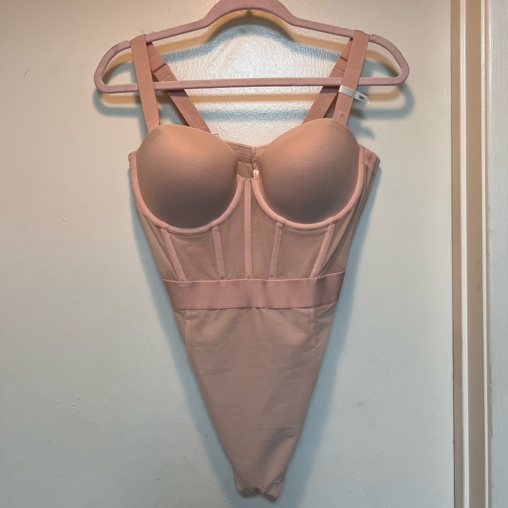 DKNY corset style thong bodysuit with adjustable straps